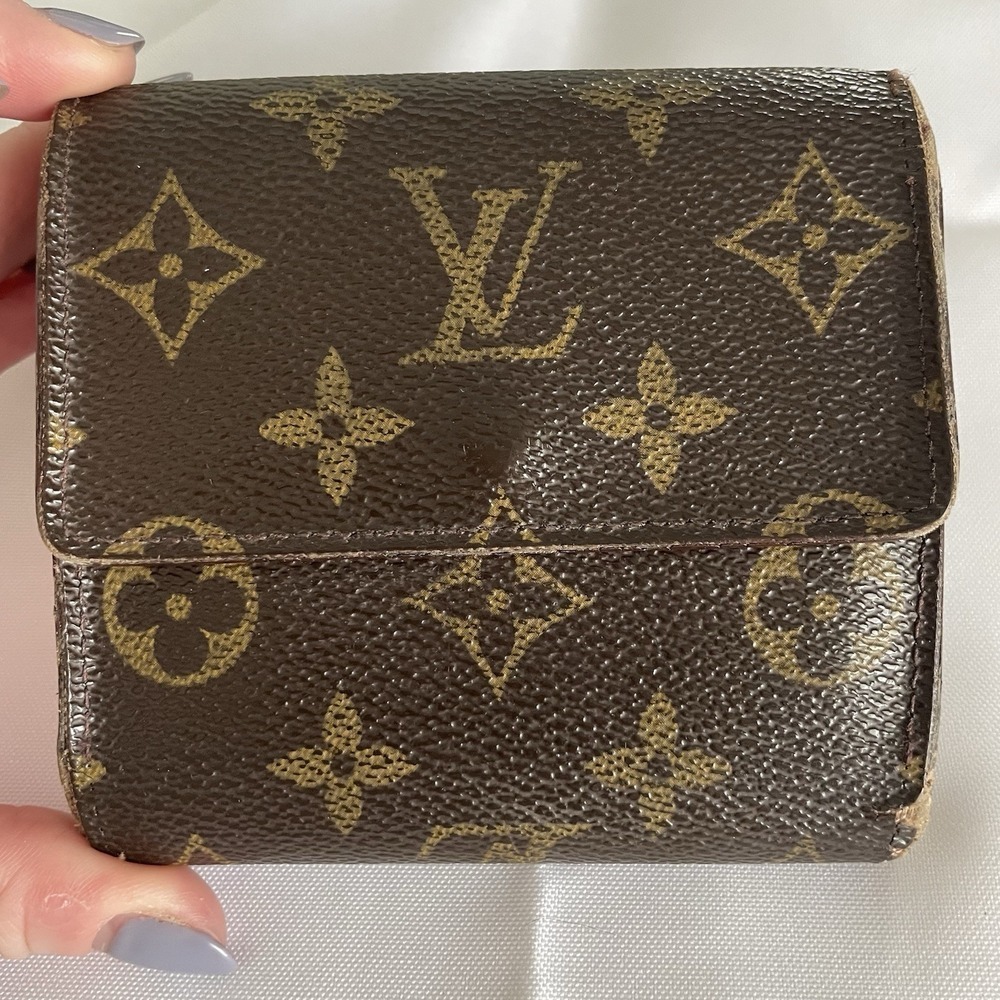 LOUIS VUITTON Trifold Elise Wallet Monogram Credit Cards Coin Pouch Brown - Picture 2 of 16